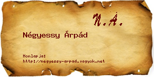 Négyessy Árpád névjegykártya