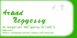 arpad negyessy business card